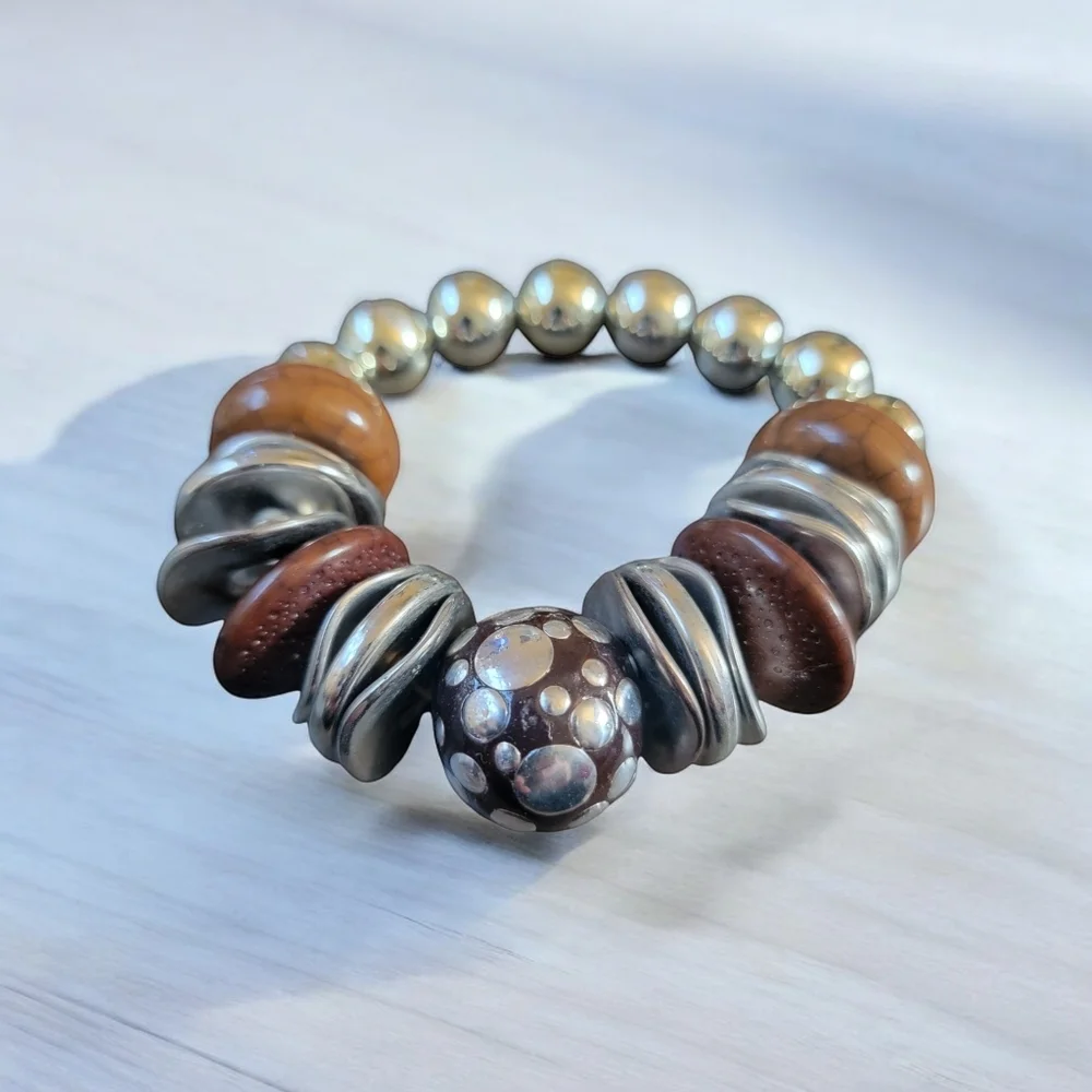 Bulky Brown copper bracelet